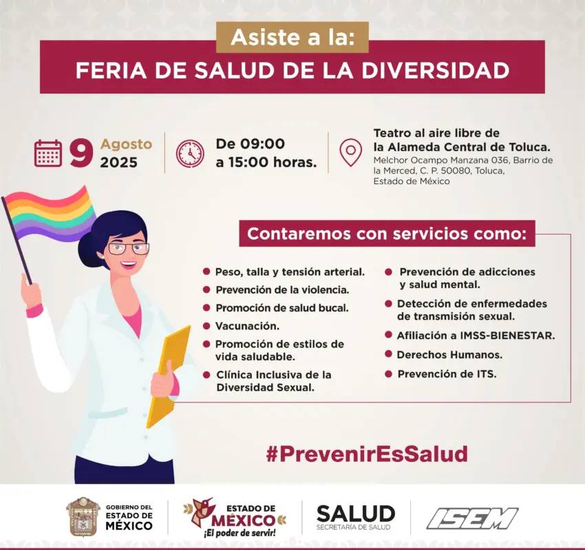 Servicios de salud gratuitos a población LGBTIQ+ en Toluca