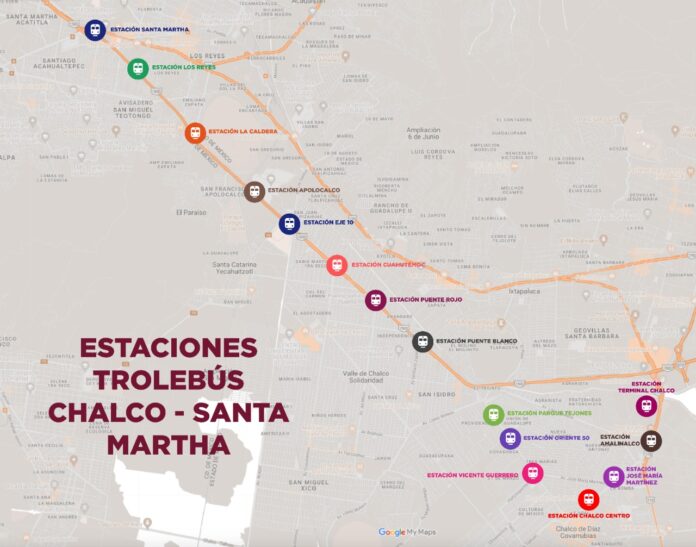 Estas son las estaciones que tendrá el Trolebús Chalco-Santa ...