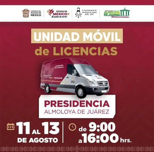 Unidad Móvil de Licencias en Almoloya de Juárez   Primero Editores