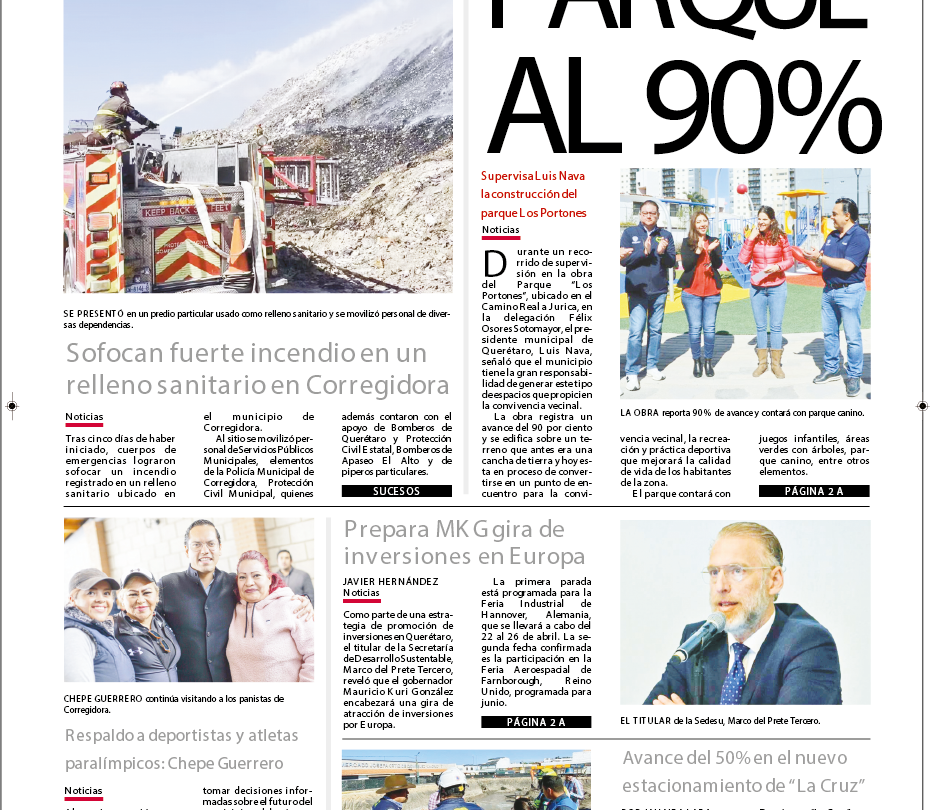 Conoce la portada de hoy   Noticias de Querétaro