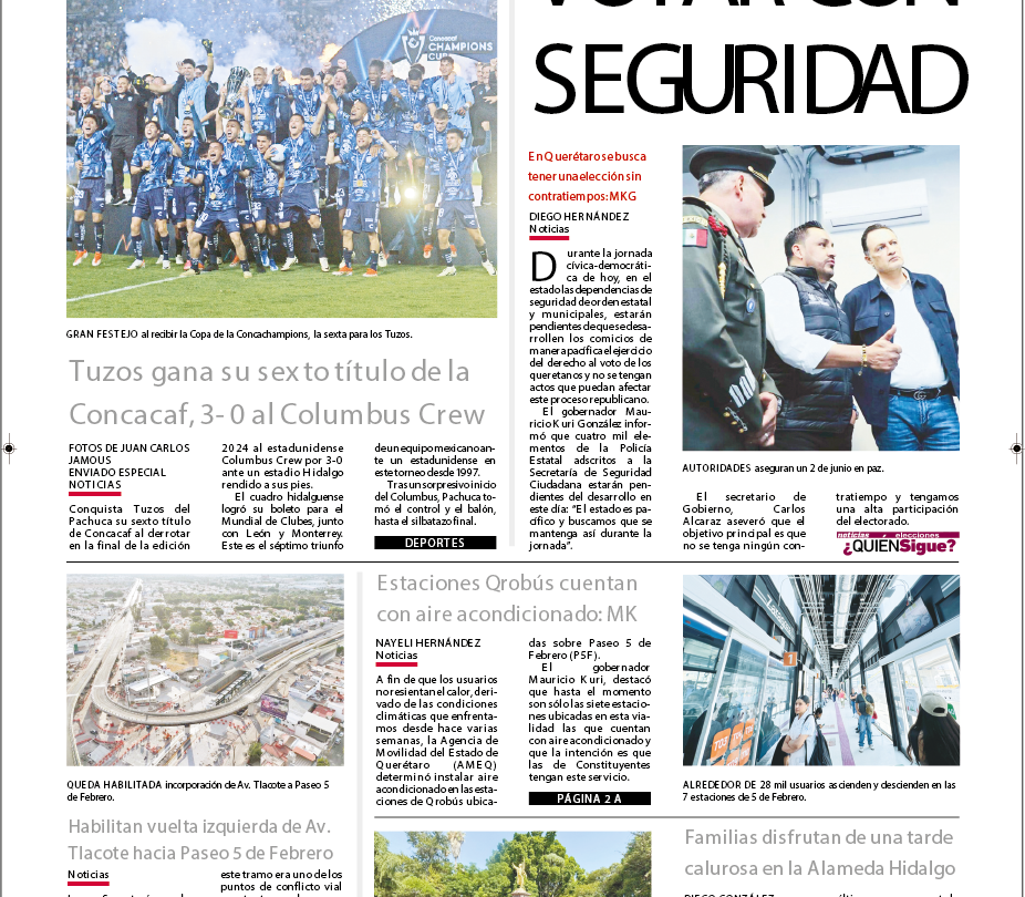 Conoce la portada de hoy   Noticias de Querétaro