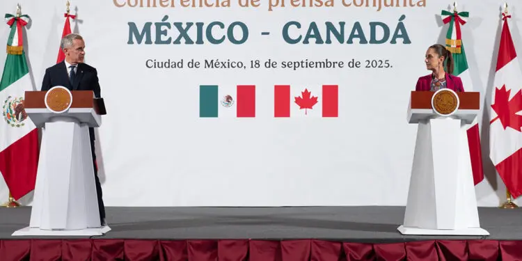 Firmaron Sheinbaum y Carney plan de acción México y Canadá