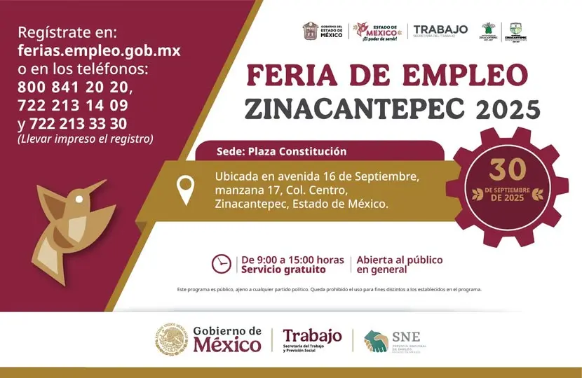 Segunda Feria del Empleo 2025 en Zinacantepec