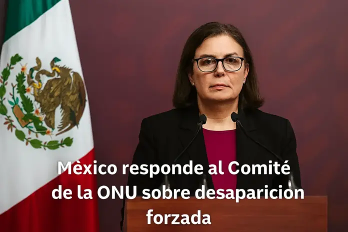Representante de la Secretaría de Relaciones Exteriores de México en rueda de prensa sobre desaparición forzada y respuesta al Comité de la ONU.