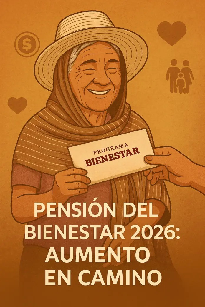 Adulto mayor mexicano recibe apoyo económico del Programa Pensión del Bienestar con aumento previsto para 2026