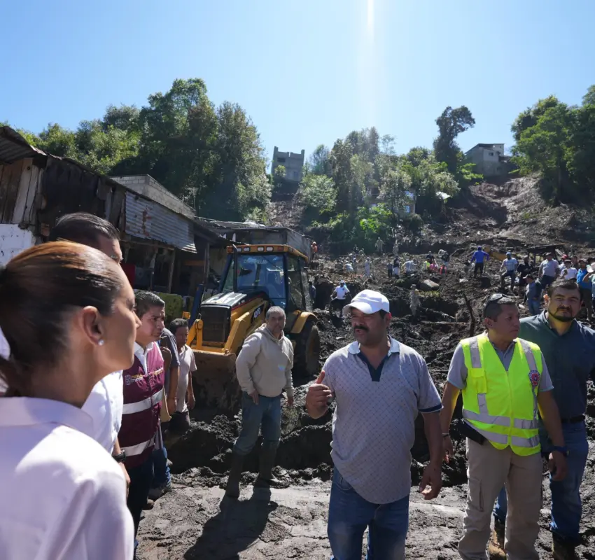 Visitó Claudia Sheinbaum a damnificados por lluvias en Puebla y Veracruz