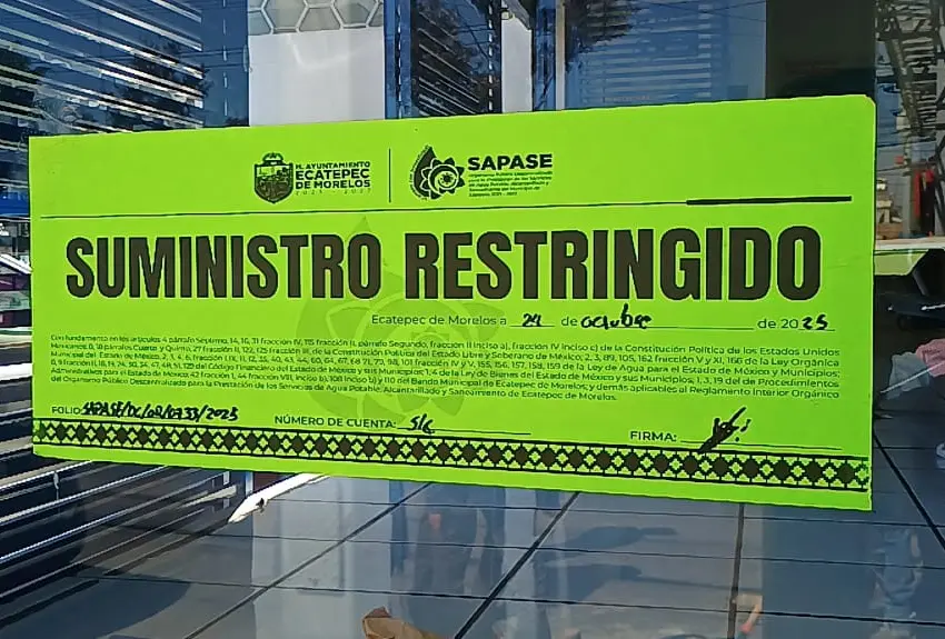 Cortaron agua a empresas que adeudan 1.3 MDP en Ecatepec