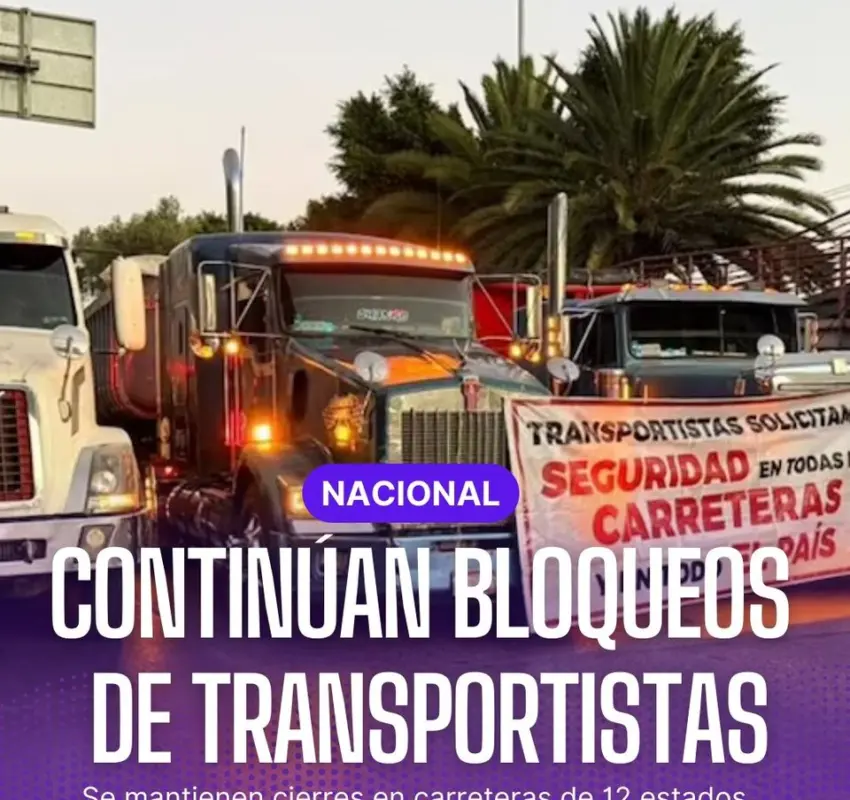 Campesinos y transportistas mantienen bloqueos en carreteras