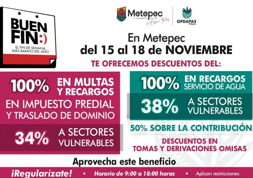 Descuento de predial en Metepec por Buen Fin