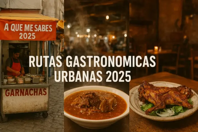 Rutas gastronómicas urbanas en CDMX, Guadalajara y Monterrey 2025: comida callejera, birria y cabrito en mercados y restaurantes locales.