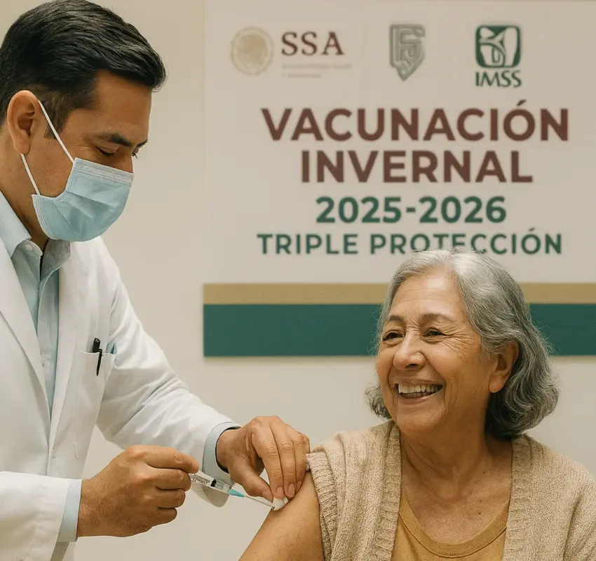 Vacunación Invernal 2025-2026 en México: Triple protección contra influenza, COVID-19 y neumococo