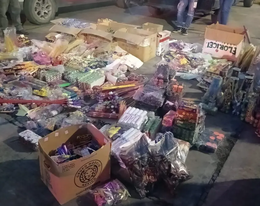 Decomisaron 300 kilos de pirotecnia en Toluca