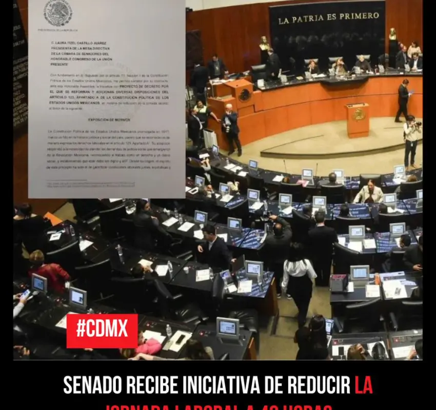 Recibió Senado iniciativa para reducir jornada laboral a 40 horas