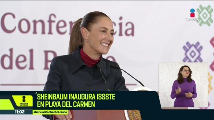 Sheinbaum inauguró una clínica del ISSSTE en Playa del Carmen, Quintana Roo
