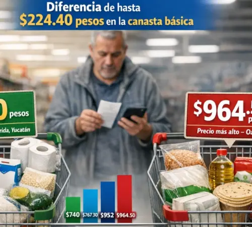 Profeco revela variaciones de hasta $224 en la canasta básica