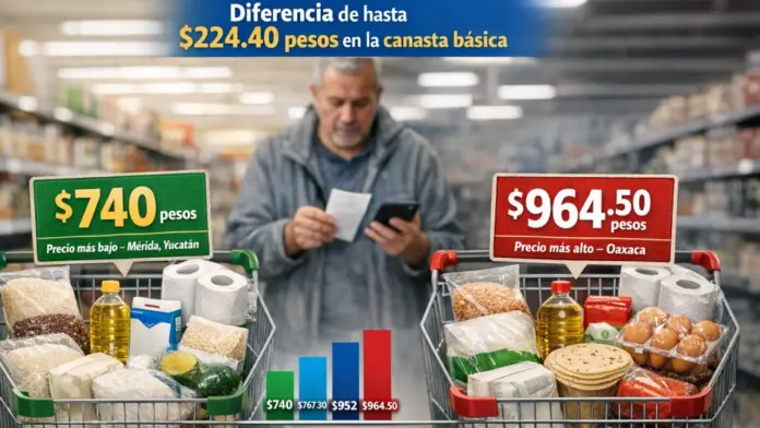 monitoreo-precios-canasta-basica-profeco-febrero-2026.jpg Monitoreo de precios canasta básica Profeco muestra diferencia de hasta 224 pesos entre supermercados de México en febrero 2026.