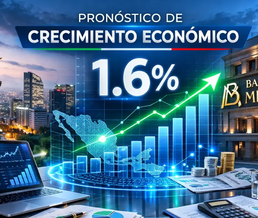 Banxico eleva pronóstico de crecimiento económico a 1.6%