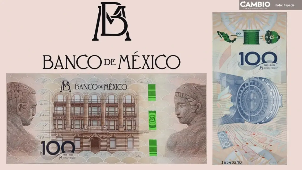 Banxico lanza billete conmemorativo de 100 pesos por su centenario
