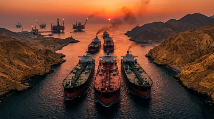 estrecho-ormuz-crisis-petroleo Estrecho Ormuz con petroleros y tensión militar por conflicto Irán