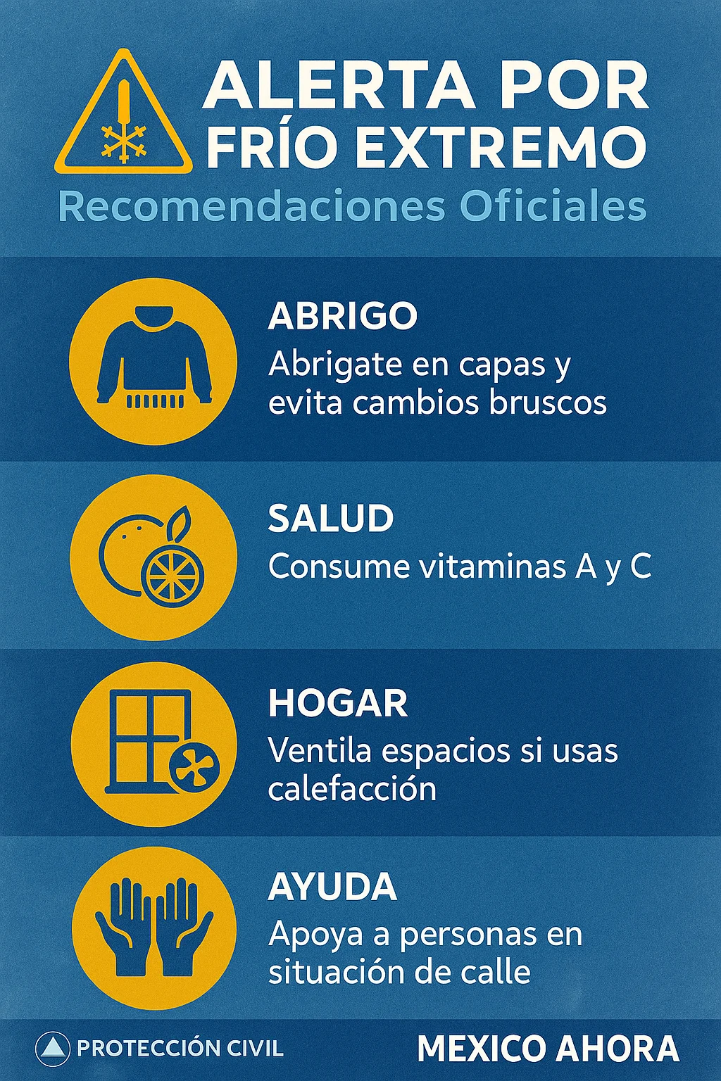 frioextremoenestosestados México Ahora Infografía con recomendaciones de seguridad y prevención por frío extremo en estos estados durante el frente frío 35