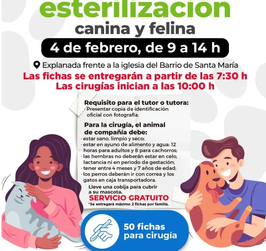 Jornada gratuita de esterilización en San Mateo Atenco