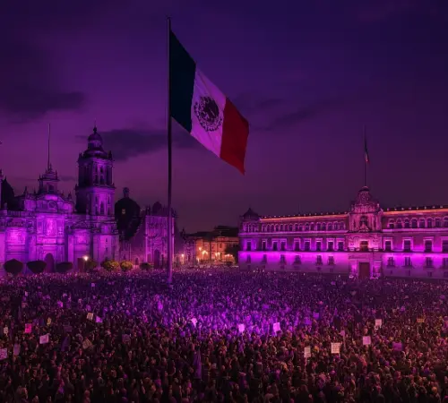 Alumbrado en el Zócalo por el 8M será parte del Festival Tiempo de Mujeres