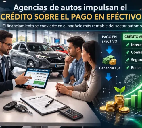 Agencias de autos priorizan crédito sobre efectivo