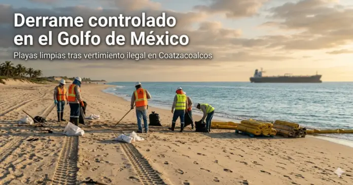 derrame-hidrocarburos-golfo-de-mexico-playas-limpias-coatzacoalcos.jpg Derrame de hidrocarburos en el Golfo de México controlado, con playas limpias y brigadas ambientales trabajando en Coatzacoalcos