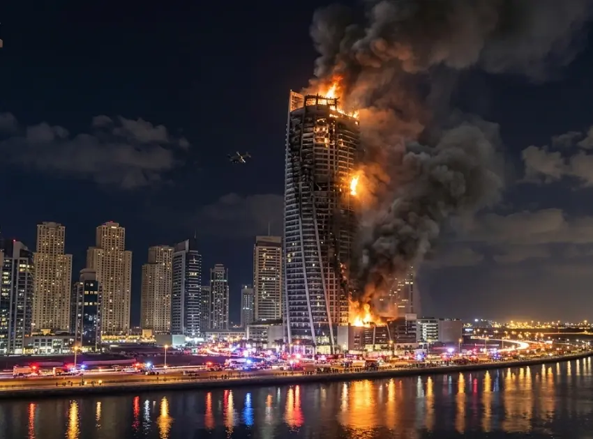 Dubái bajo ataque: dron impacta torre en Creek Harbour