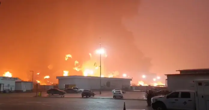 incendio-en-dos-bocas-refineria-mexico-investigacion.jpg Incendio en Dos Bocas en refinería petrolera con humo negro y personal de emergencia tras siniestro investigado por autoridades en México