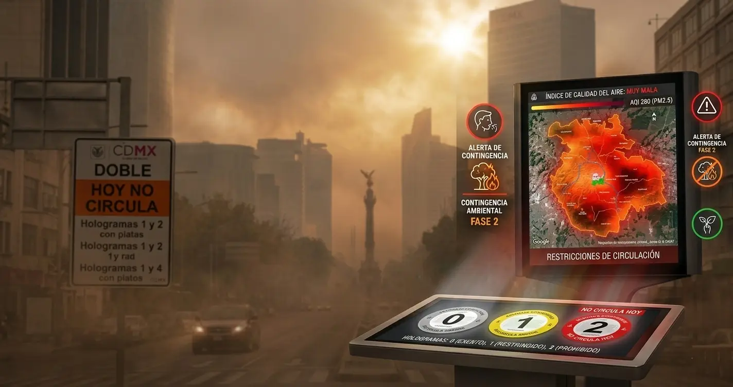 contingenciaambientalcdmx México Ahora Contingencia ambiental CDMX con medidor de calidad del aire y hologramas de verificación
