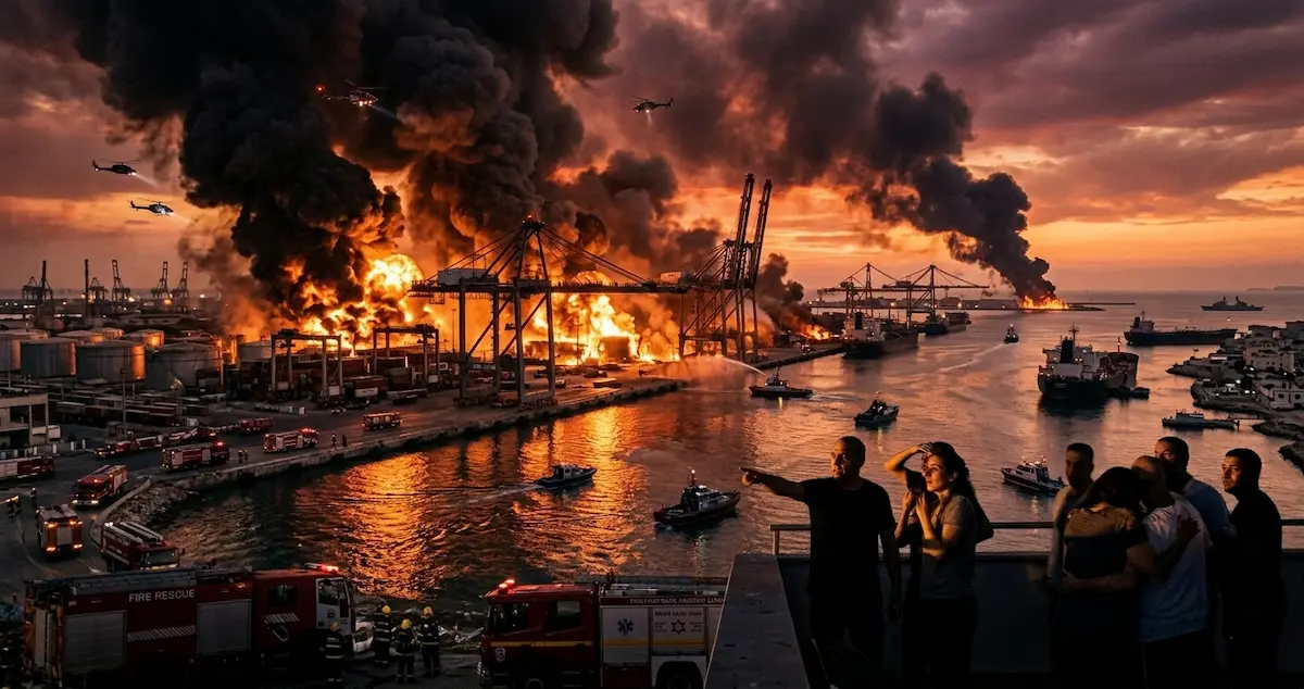 crisisisraelestrechoormuz México Ahora Crisis Israel Buque petrolero en llamas en el estrecho de Ormuz tras ataque con drones