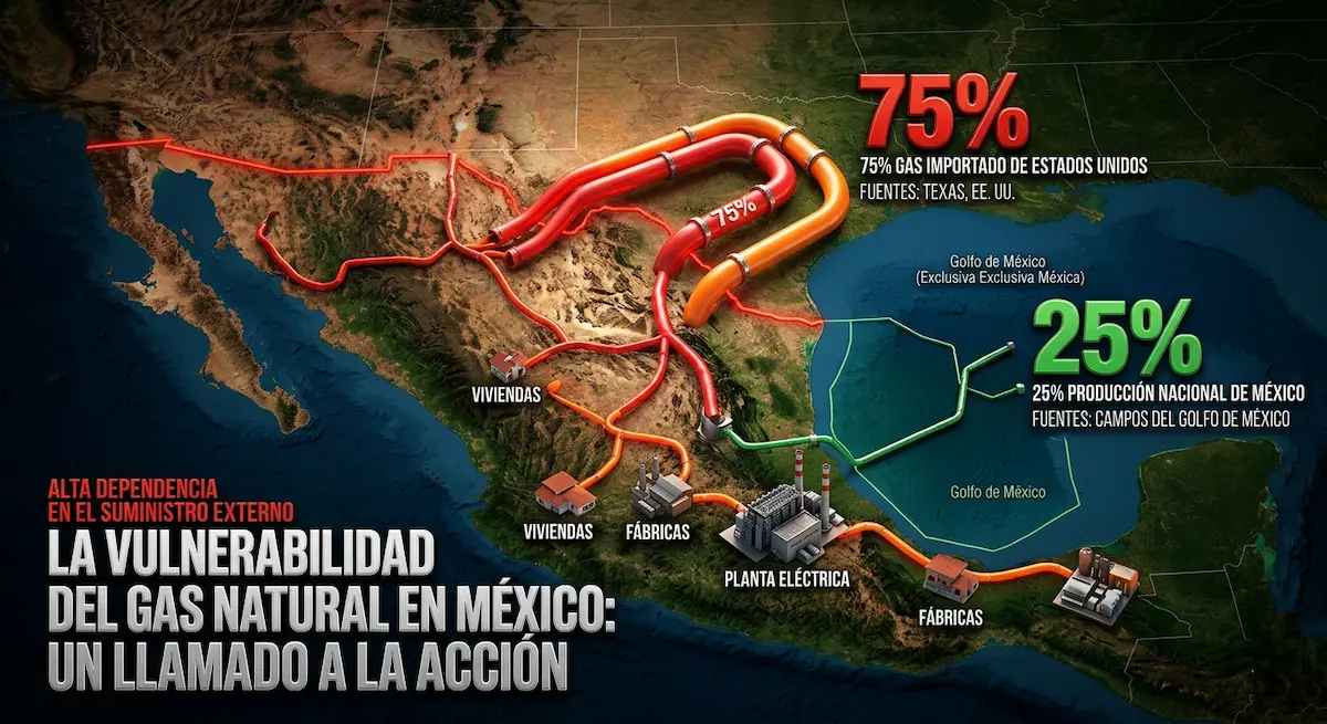 dependenciagasnatural México Ahora Dependencia gas natural México Mapa comparativo importaciones Estados Unidos
