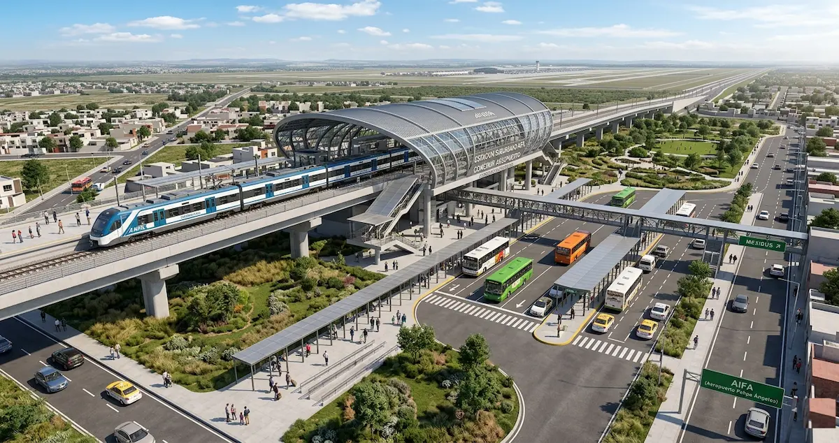 estacionestrensuburbanoaifa México Ahora Mapa de estaciones del Tren Suburbano AIFA mostrando las 7 nuevas paradas