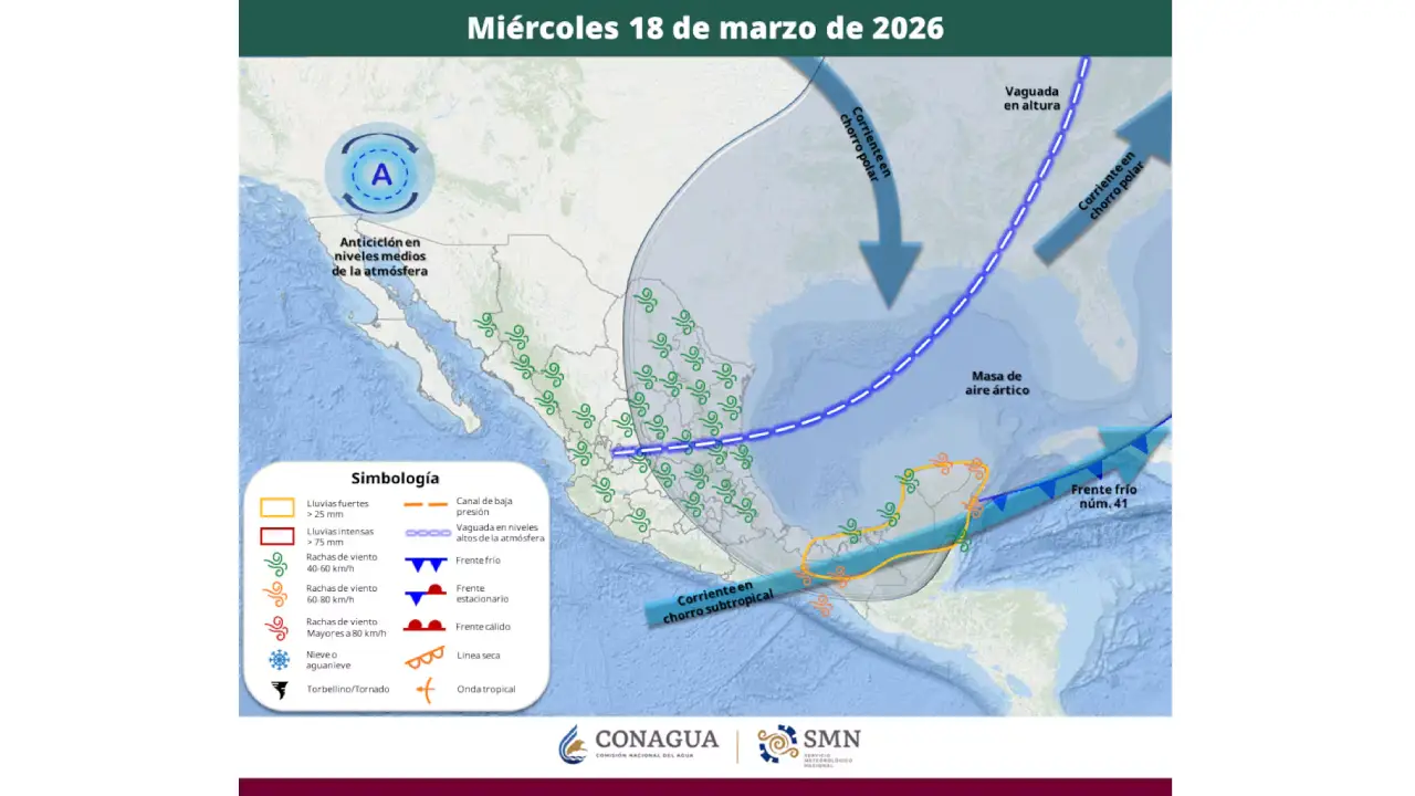 frente frio 41 miercoles México Ahora