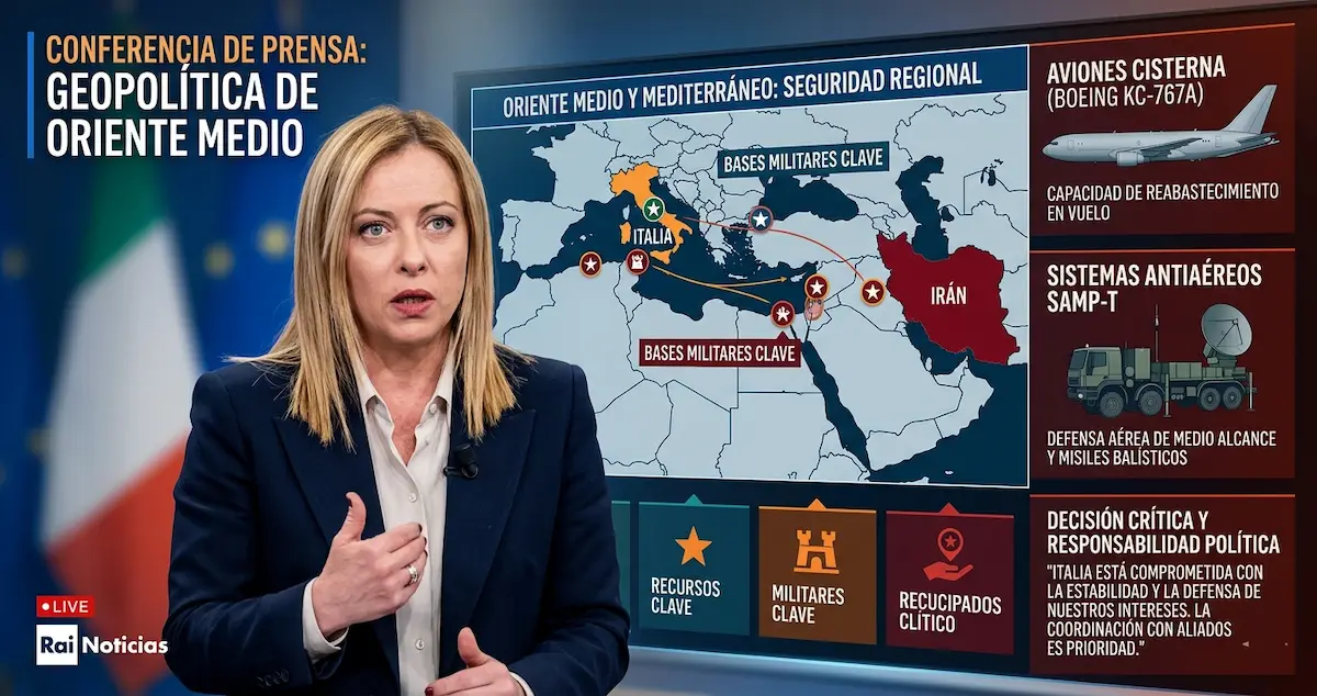 italiairanmeloni México Ahora Italia Irán Giorgia Meloni en conferencia sobre conflicto Oriente Medio