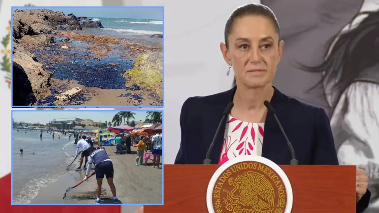 Derrame de hidrocarburos Sheinbaum crítica cobertura mediática negativa de televisoras