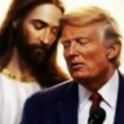 Trump hace publicación de el como si fuera Jesús