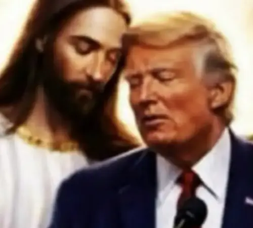 Trump hace publicación de el como si fuera Jesús