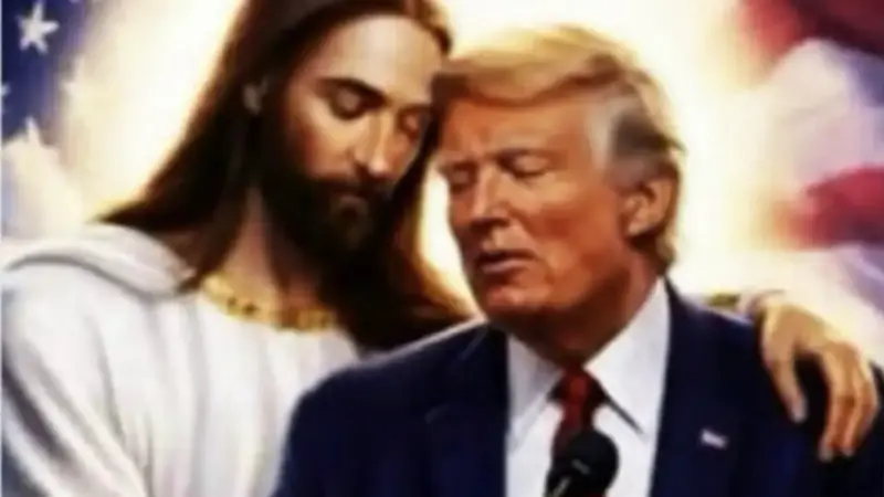 Trump hace publicación de el como si fuera Jesús