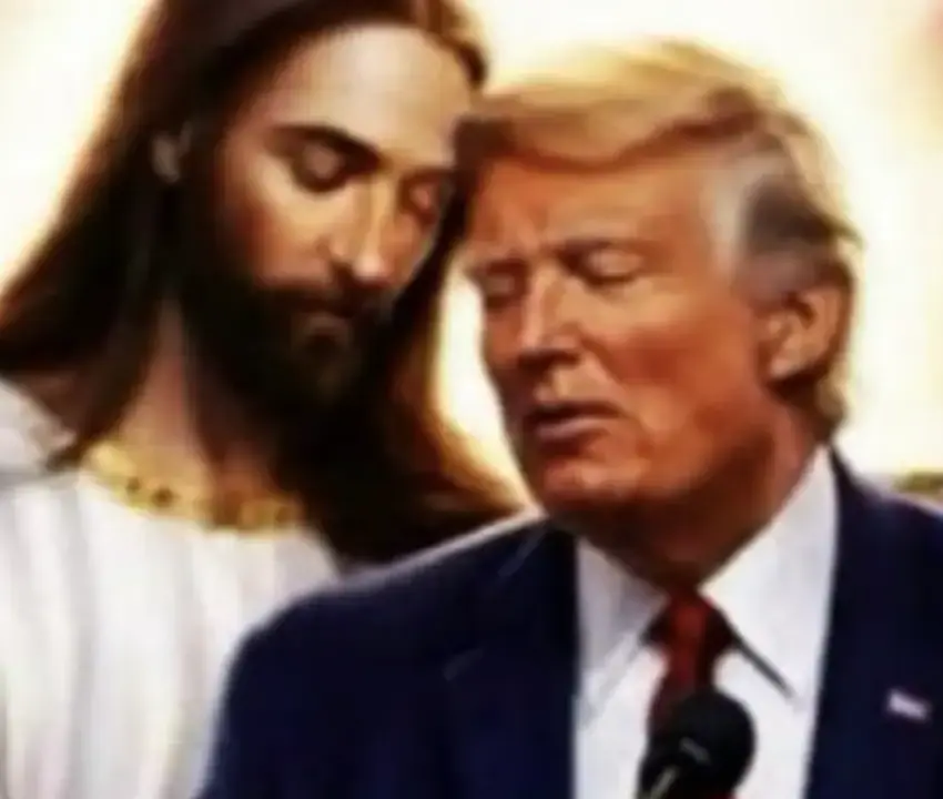 Trump hace publicación de el como si fuera Jesús