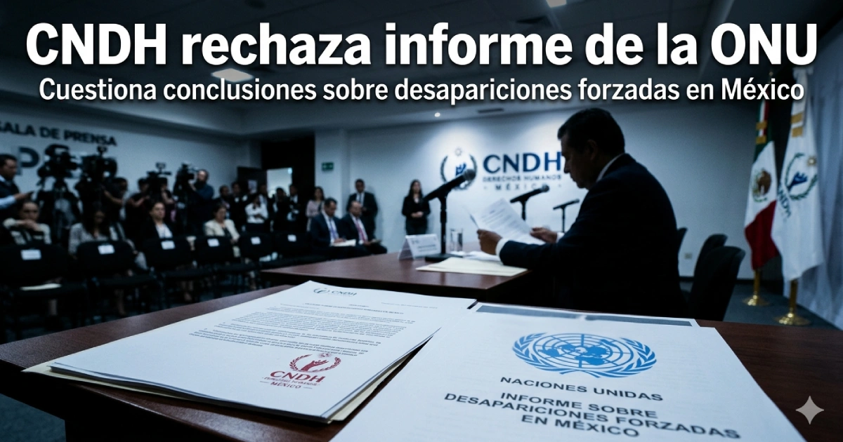 CNDH rechaza informe ONU sobre desapariciones forzadas en México en contexto de tensión con organismos internacionales de derechos humanos