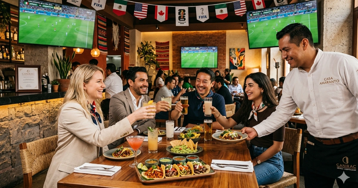 CANIRAC impulsa restaurantes en México rumbo al Mundial 2026 con turistas disfrutando gastronomía