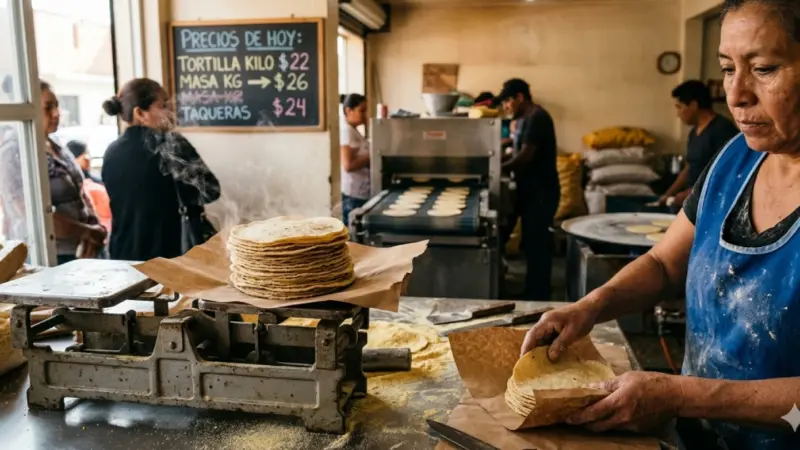 Posible alza de 2 a 4 pesos en kilo de tortilla genera debate en México