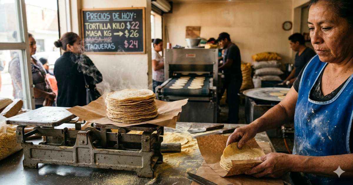 Precio de la tortilla en México muestra posible aumento en tortillería tradicional con ajuste en costos por kilo
