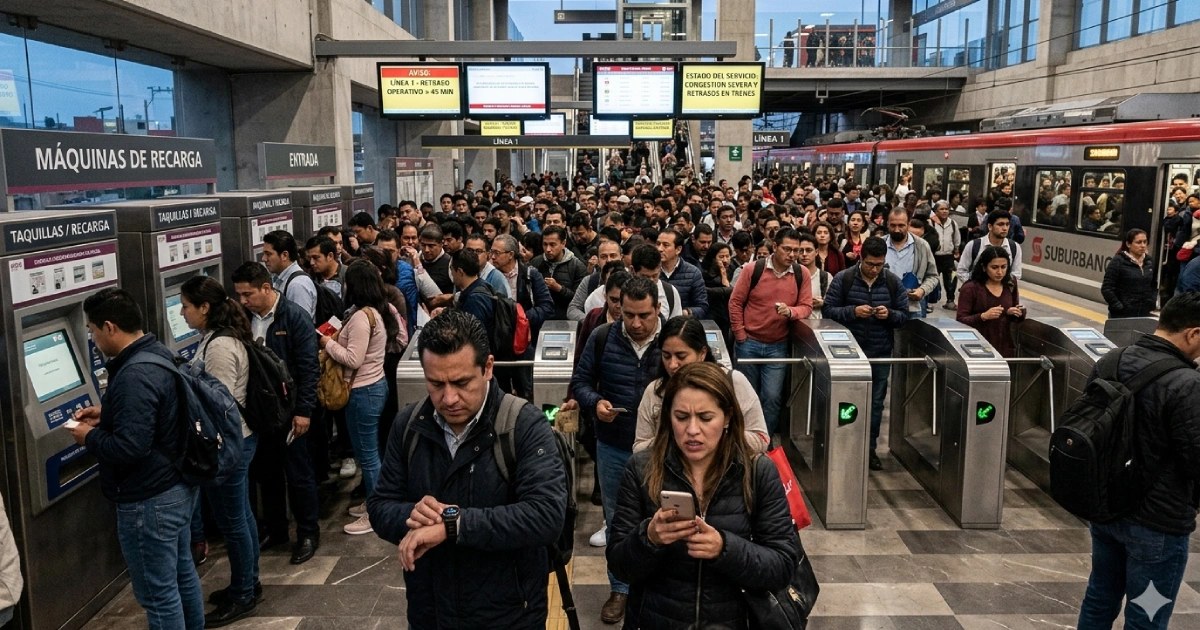 Usuarios enfrentan largas filas y retrasos en la estación del Tren Suburbano Felipe Ángeles debido a fallas en recarga de tarjetas y alta demanda