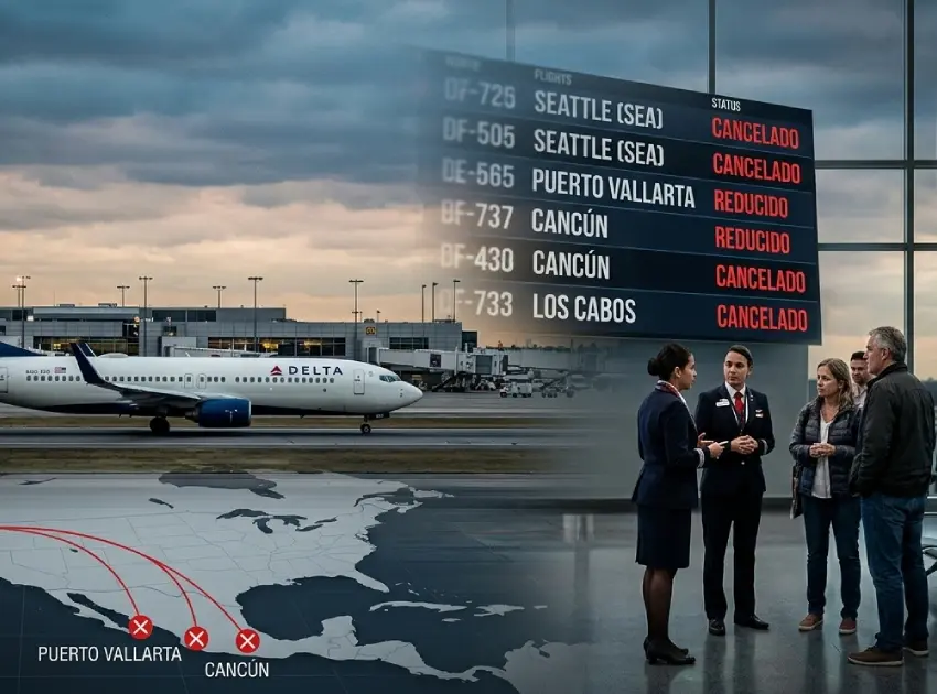 Guerra en Irán afecta vuelos de Delta hacia destinos turísticos mexicanos
