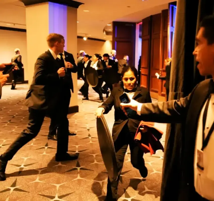 Evacúan a Donald Trump de cena de corresponsales por presuntos disparos