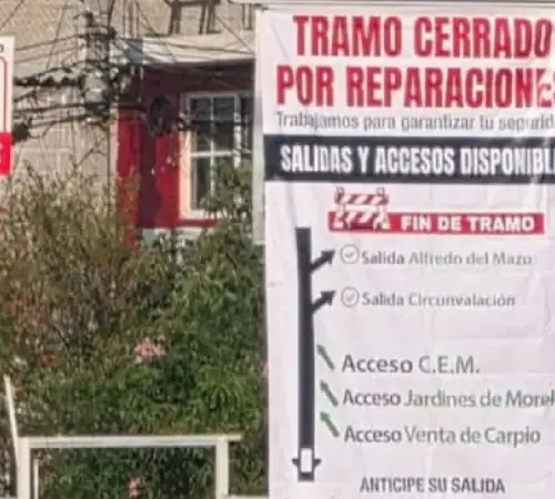 Autopista Siervo de la Nación es reabierta parcialmente
