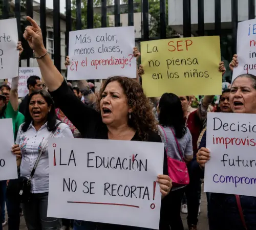 Gente enojada con la SEP por recorte al ciclo escolar 2025-2026